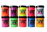 10 Color Set UV Black light .5oz/15ml (5oz/150ml), Neon Rave Fluorescent Acrylic Paint