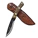 Condor Tool & Knife Huron Bushcraft Knife - 1095 High-Carbon Steel Blade - Full-Tang Construction - Ergonomic Walnut Handle - Handcrafted Leather Sheath - Ideal for Bushcraft, Camping & Survival