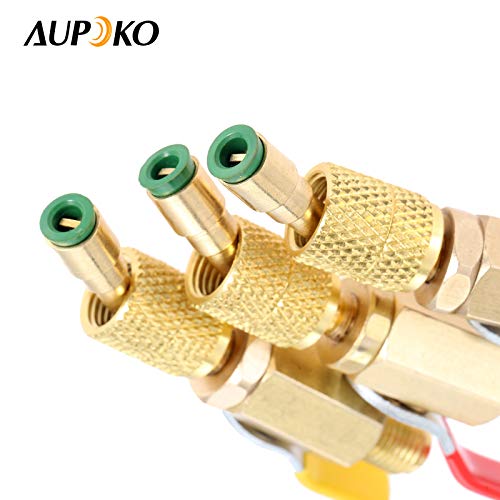 Aupoko R410A Angled Compact Ball Valve 5/16’’ SAE Female to 1/4’’ SAE