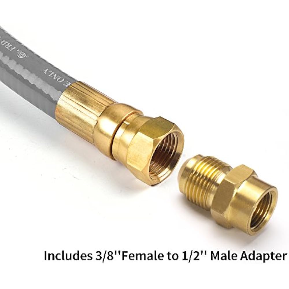 24 Feet 1/2inch ID Natural Gas Hose Quick Connect/Disconnect Fittings