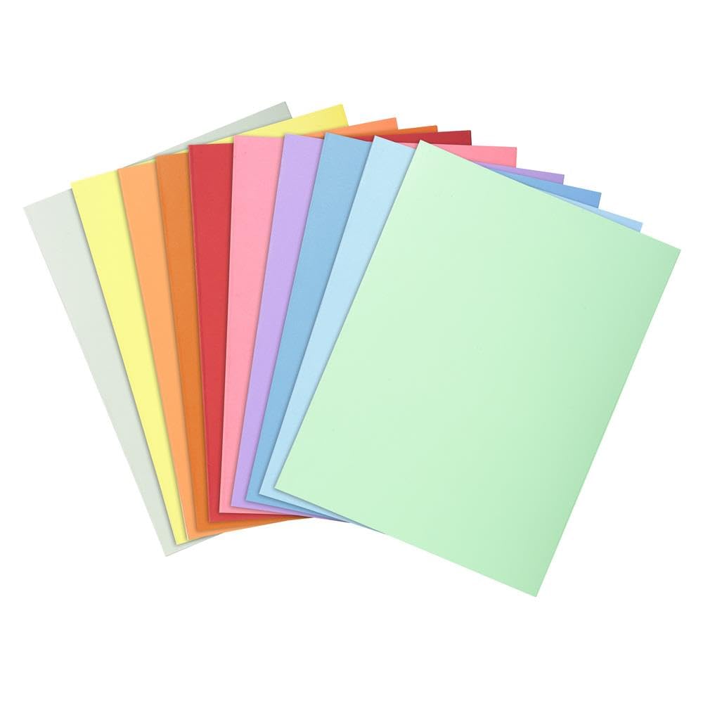 Exacompta - Ref 340000E - Super Pastel Square Cut Folders - 24 x 32cm in Size, Suitable for Storing & Holding A4 Documents, 160gsm Card - Assorted Colours (Pack of 100)