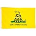 Dont Tread On Me Flag 3 x 5' ft | Gadsden Tea Party Flag | Nylon Embroidered Snake | Quadruple Stitched Fly End | 100% Guarantee | Brass Grommets for Easy Display | Premium Quality