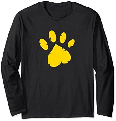 Unisex Animal Rescue Long Sleeve Tee in Black with Gold Paw XL: Black