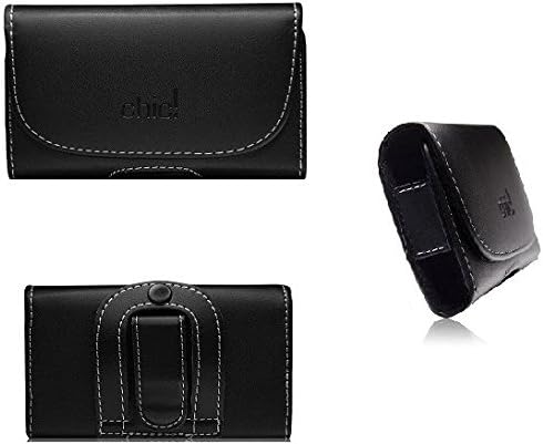 OZZZO LEATHER CASE COVER HORIZONTAL BELT BLACK For NOKIA E52