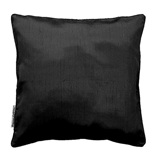 Douceur d'Intérieur, Housse de Coussin (40 x 40 cm) Shana Noir, Shantung Uni