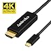 Amiroko USB C to HDMI Cable 6FT, USB 3.1 Type C (Thunderbolt 3 Compatible) to HDMI 4K Cable for MacBook Pro 2016, MacBook 12