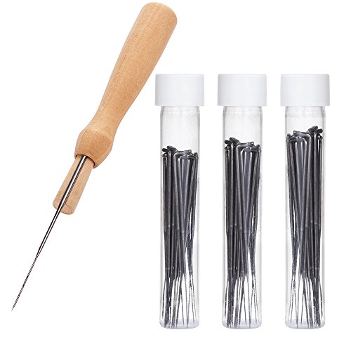 80 Pcs Needle Felting Kits Wool Felting Needles Tool, Needle Felting Supplies- 75 Pcs Needles(3 Lengths 3.58 in/ 3.19 in/ 3.07 in, 25 Each) with 3 Pcs Needle Felting Pen and 2 Pcs Leather Finger cot - Thumbnail 3
