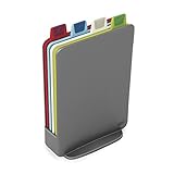 Joseph Joseph 60098 Index Cutting Board Set with Storage Case Plastic Color Coded Dishwasher-Safe, Mini, Gray