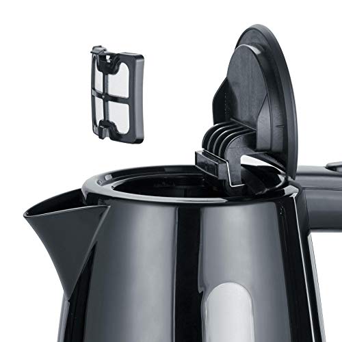 SEVERIN Wasserkocher, Central-Cordless-System, abwaschbarer Kalkfilter, 2.200 W, ca. 1,0 L, Kunststoff, schwarz, WK 3410 – Bild 4