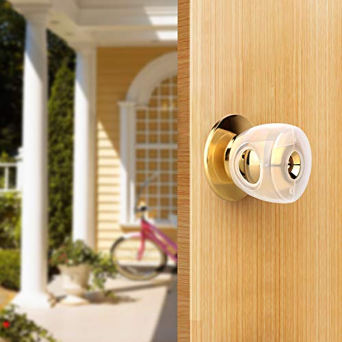 Door Knob Safety Cover Semitransparent Door Handle Child Proof Door Knob Covers Baby Proofing Safety Knob Covers Baby Safety Door Knob Lock 4 Pack