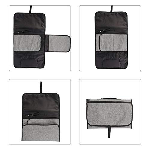 Portable Changing Pad for Baby, Waterproof Diaper Changing Pad with Soft Built-in Pillow, Travel Changing Mat, Perfect Changing Diaper Station Baby Gift