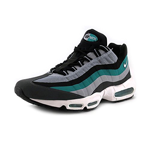 Nike Men's Air Max 95 No-Sew Dark Grey/White/Turbo Green/Wolf Grey 10