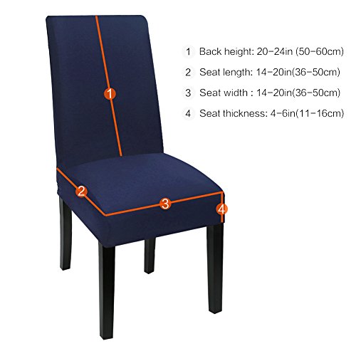 image for Fuloon 6 Pack Super Fit Stretch Removable Washable Short Dining Chair 