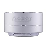 KOOGOGO A10 Wireless Bluetooth Speaker Mini Portable Metal Stereo Smart Hands-free with FM for Apple/Samsung/Sony/Google/LG devices (Silver)