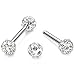 Jstyle 316L Stainless Steel Body Jewelry 14G Nipplerings Piercing Jewelry Barbell Crystal Ball Bar White
