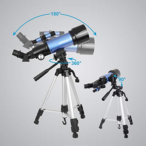 Aomekie Telescope for Adults Astronomy Beginners Kids Telescopes 70mm with 51Inch Adjustable Tripod 10X Eyepiece Phone Adapter 3X Barlow Lens and Backpack