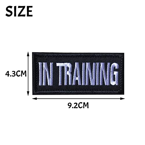 GYGYL 2Pcs Dog Vest Patch, Tactical Pet in Training Patch, Embroidered Fastener Hook and Loop Patch for Dog Vest Harnesses Collars