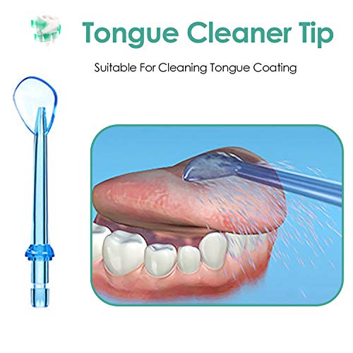 Replacement Professional 5 Dental Water Jet Nozzle Accessories for AUCEE H5 Water Flosser, 2 Jet Tips, 1 Orthodotic Tip, 1 Orthodotic Tip, 1 Periodonatal Tip, 1 Tongue Cleaner Tip