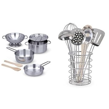 melissa and doug pots and pans wooden