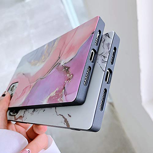 Banailoa Compatible With Iphone 11 Pro Max Case Square Marble Luxury Slim Matte Soft Protective Case For Women Cute And Durable Case Cover 6 5 Inch Pink Purple Pricepulse
