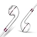 Q-YEE Wired Headphones, In Ear Stereo Earphones Noise Cancelling Sweatproof Sports Earbuds with Microphone - Pink