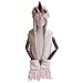 Kids Unicorn Hat Winter Warm Crochet Knitting Scarf with Pocket Hooded Beanies Animal Hats Cosplay Photography Cap (Pink, Large)