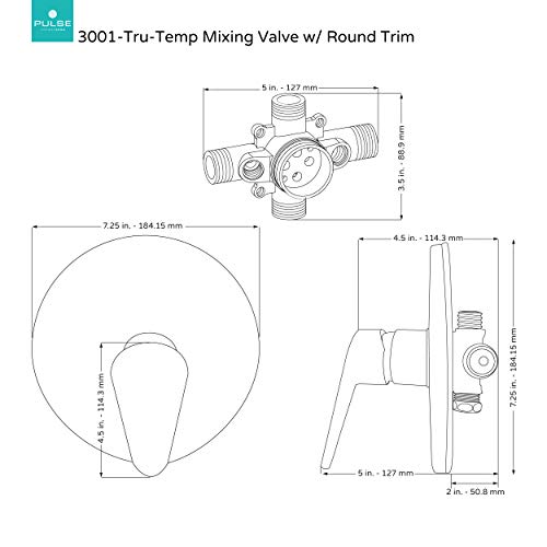 PULSE ShowerSpas 3001RIVPBBN TruTemp Mixing Valve, Pressure Balance
