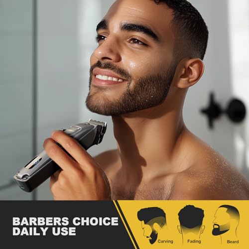 SUPRENT Mens Hair Clippers Cordless Rechargeable Hair Cutting Kits with LED Display Professional Hair Clipper and Trimmer for Barbers & Home Use