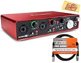 Focusrite Scarlett 2i4 USB Audio Interface Bundle with XLR Cable and Austin Bazaar Polishing Cloth