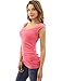 PattyBoutik Women Scoop Neck Ruched Tank Top (Coral X-Small)