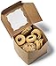 Cuisiner Bakery Boxes 4x4x4 [50Pack] Pastry Containers | Baby Shower, Dessert Packaging for Cake, Pies, Donut, Macaron, Cookies and Party Treat | Cupcake Gift Box with Window (Brown)