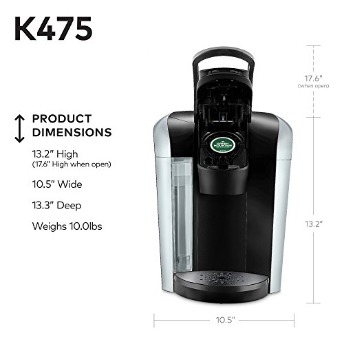 Keurig K475 Single Serve KCup Pod Coffee Maker with 12oz Brew Size