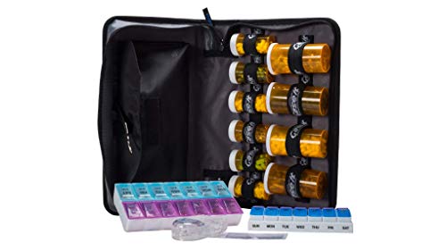 Med Manager by Case-It, Portable Pill Organizer Case, Travel Medication Bag, Holds Various Sized Pill Bottles, Great for Home or Travel (13" x 3" x 7.25") - Thumbnail 2