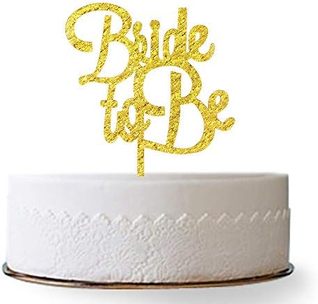 MiGoo Bride to Be Cake Topper, Bridal Shower, Engagement Party Decoration Gold