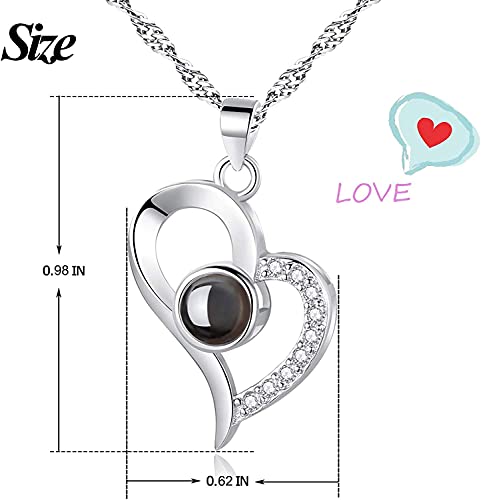 Eleshow 925 Sterling Silver I Love You Necklace 100 Languages Love Necklace Valentine S Day Gifts For Girlfriend Women Romantic Gifts For Her Pricepulse