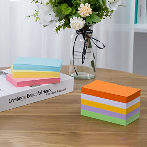 Koogel 640 Stück Blanko Karteikarten, Lernkarten Moderationskarten 8 Farben farbig sortiert Rechteckig 12,5 x 7,5 cm für Spielkarte Büro Schule Präsentation Vortrag