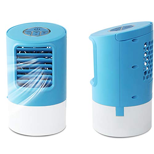 Shanghaidingjiemaoyi youxiangongsi Mini Desktop Humidifiers Spray Portable Air Cooler Air Conditioner Fan Small Quiet Purifier Humidification with 7 Colors LED Lights for Bedroom Office Room