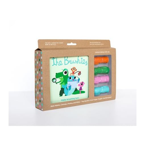 The Brushies Baby & Toddler Toothbrush & Storybook, Gift Set of 4 Brushes