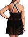 Feelingirl Women Plus Size Lingerie Babydoll Black 3XL