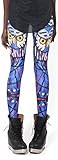 SlickBlue Womens Owl Printed Footless Elastic Waist Leggings - Blue