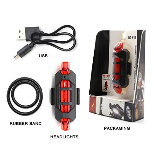 The perseids Bike Light USB Rechargeable, Mountain Road Bicycle LED Front and Tail Light, Waterproof, Easy to Mount, Cycling Flashing Safety Warning Lamp for Outdoor Rider