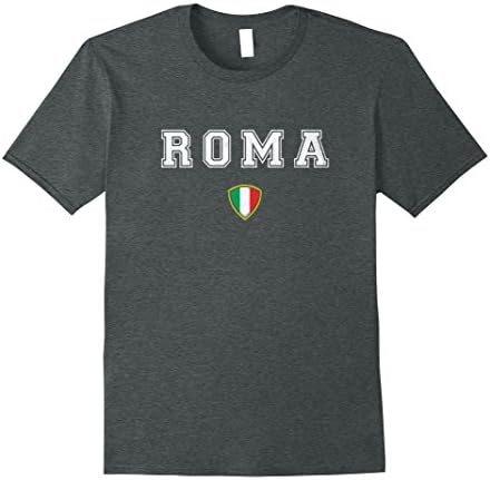 Mens Roma Italia, Italian retro vintage shirt, Rome Tee Large Dark Heather