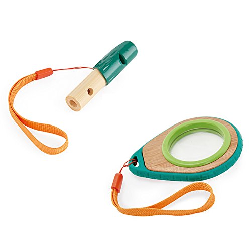 Hape Outdoor Adventure Collection Nature Detective Set Magnifying Glass and Whistle, Green