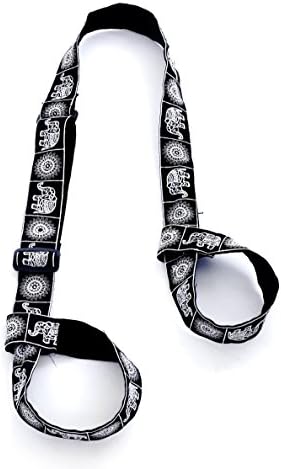 Elephant Yoga Mat Strap Sling Adjustable Handmade With Durable Cotton - Elephant Print - (4 Colors to Choose From) - 40" Yoga Mat Carrier- Fits All Standard Yoga Mats