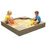 KidKraft Wooden Backyard Sandbox with Built-in