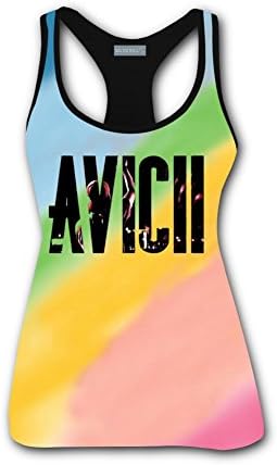 QPIMNHDALKZNDA Womens 3D Racerback Tops Avicii Logo Ladies Shoulder Tank Top Vest Blouse