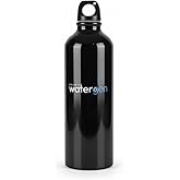 Solaris WaterGen Aluminum Water Bottle 24oz Reusable Lightweight Sport Metal Leak Proof Twist Cap Gym Hiking Outdoor Travel (Black)