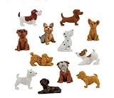 24 Pieces (Two Complete Sets of 12) - Adopt a Puppy Figures Dachshund Basset Hound Dog Bull Terrier Jack Russell Dalmatian Black Labrador Yorkshire Boxer Bloodhound Bulldog Poodle Toy Chihuahua