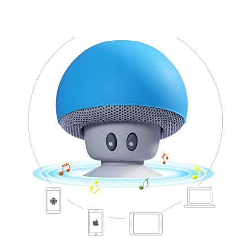 Shot Case Bluetooth Mushroom Speaker for Samsung Galaxy J3 2016 Smartphone Suction Cup Speaker Micro Mini Blue