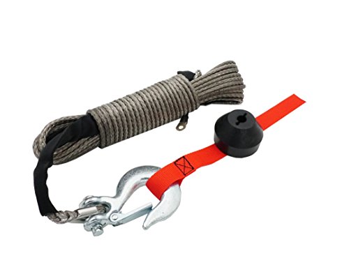 Offroading Gear 50'x1/4" Synthetic Winch Rope Kit w/Snap Hook and Rubber Stopper for 4x4/ATV/etc.